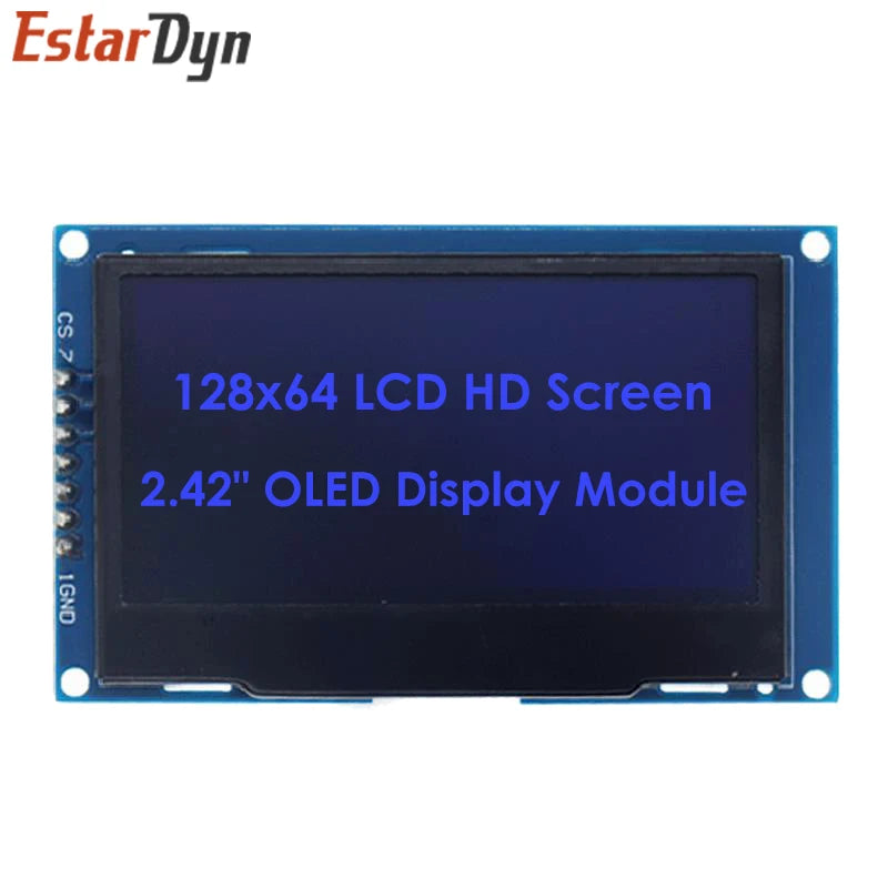 2.42 inch 2.42" OLED Display Module 128x64 LCD HD Screen Module SSD1309 7 Pin SPI/IIC I2C Serial Interface for UNO R3