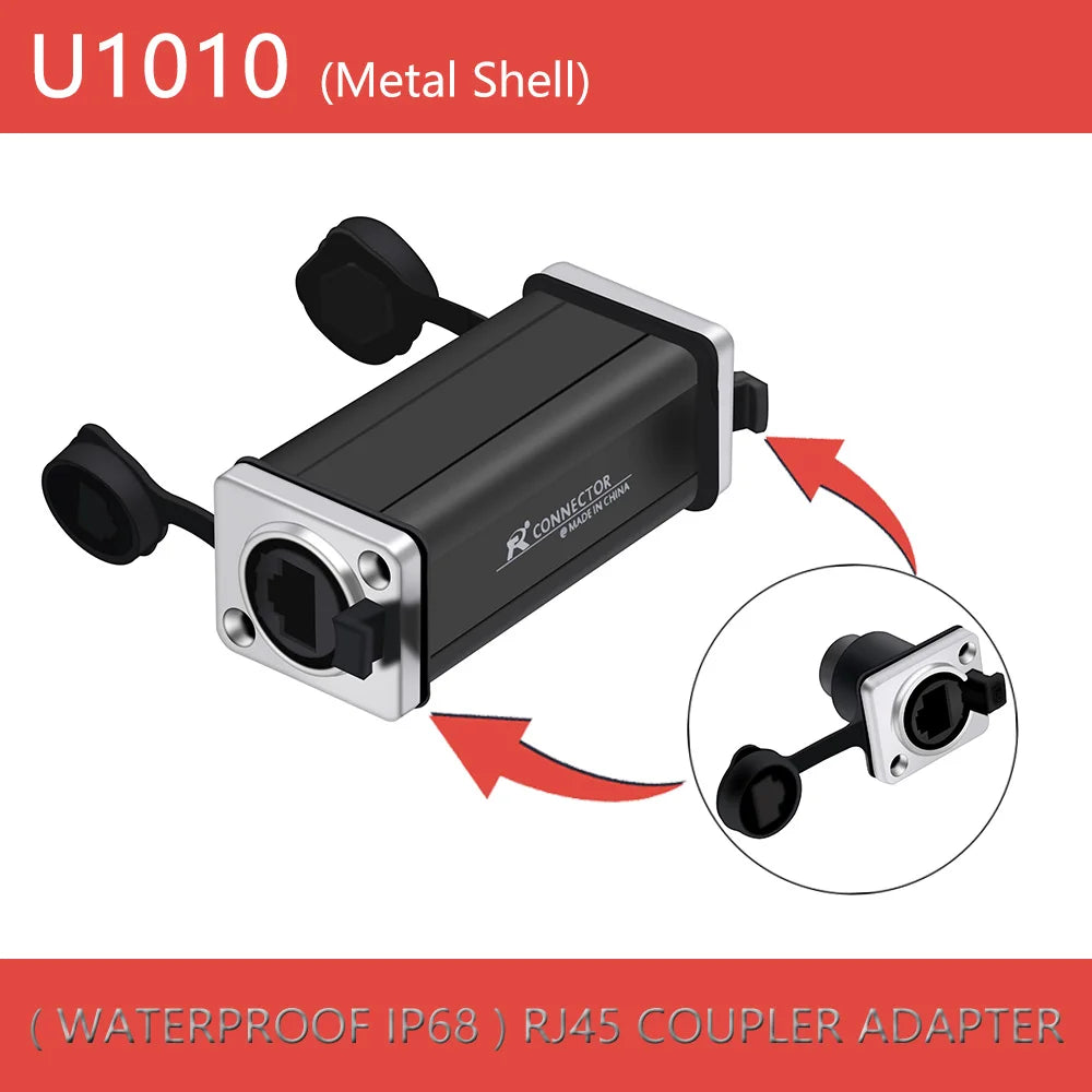1pc New Arrival Waterproof Network Connector RJ45 Ethernet Connector Female Panel Mount Sockets IP65 Level