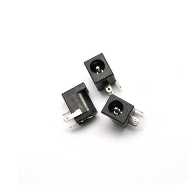 10Pcs/Lot DC-005 PCB Mount 5.5 X 2.1/2.5 mm Female DC Power Jack Plug Socket Connector DC005 Black 5.5*2.1/2.5MM