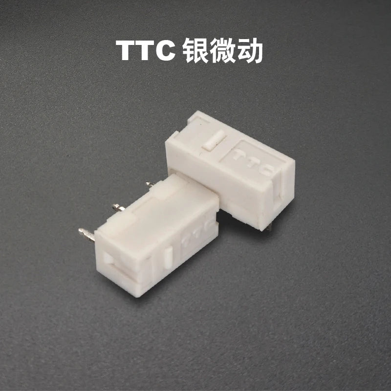 2pcs TTC Dustproof gold mouse micro switch 30 millions click lifetime Silver contact white dot Button Compatible D2FC-F-7N