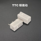 2pcs TTC Dustproof gold mouse micro switch 30 millions click lifetime Silver contact white dot Button Compatible D2FC-F-7N