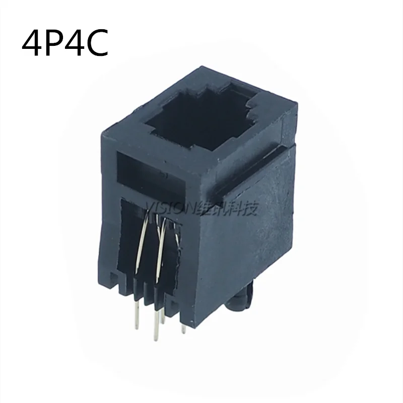 5/10Pcs RJ11 Socket 52-4P4C 6P6C 8P8C Phone Jack Female Crystal Head Socke 180 degrees Vertical 6P6C Telephone Connector