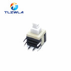 10PCS 5.8x5.8mm x Height 10.1 mm Push Button Switch On/Off Through Hole PCB DPDT Lock Right Angle Key switch Self Lock Push