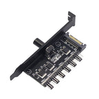 PCI Fan Speed Controller,12V Molex 4pin or SATA Powered 6 8 Fan Hub,PWM 4 pin CPU Radiator 3pin Case Cooler Temperature Control