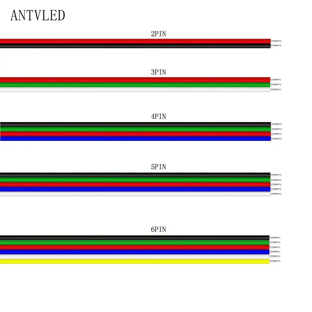 5m/10m/50m/100m 22AWG Led Wire Cable 2pin/3pin/4pin/5pin/6pin For WS2812B WS2811 5050 2835 5730 LED Strip Light