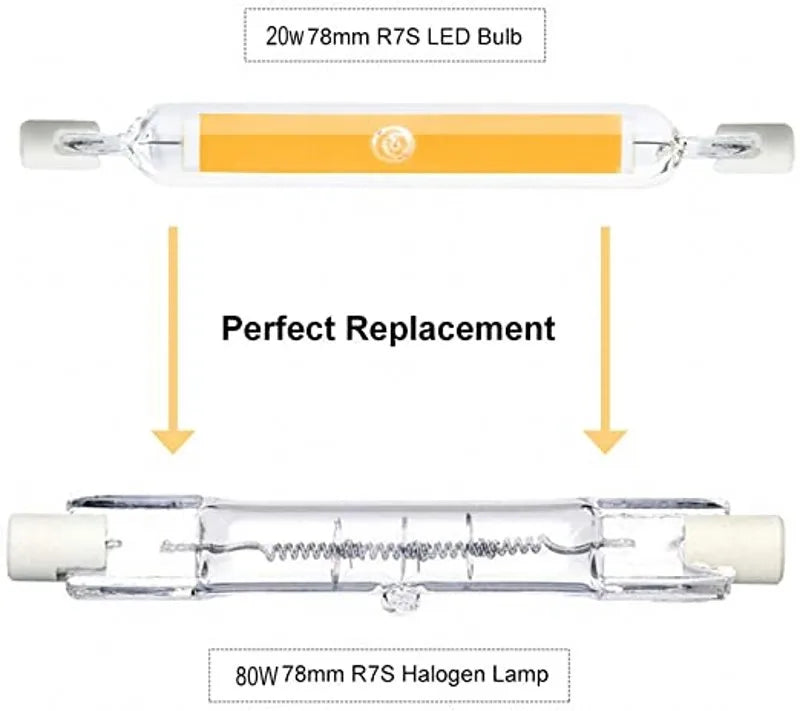 R7S LED Glass Tube 78MM 15W 20W COB Bulb 118MM 30W 40W R7S Corn Lamp J78 J118 AC220V 110V Replace Halogen Light 50W Lampadas