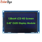 2.42 inch 2.42" OLED Display Module 128x64 LCD HD Screen Module SSD1309 7 Pin SPI/IIC I2C Serial Interface for UNO R3