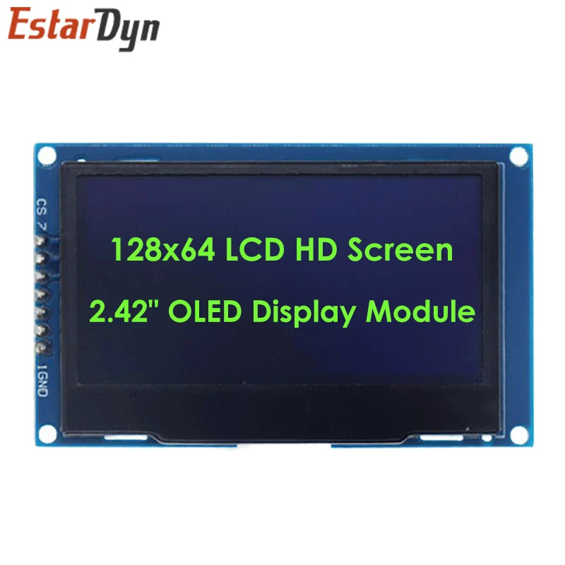 2.42 inch 2.42" OLED Display Module 128x64 LCD HD Screen Module SSD1309 7 Pin SPI/IIC I2C Serial Interface for UNO R3