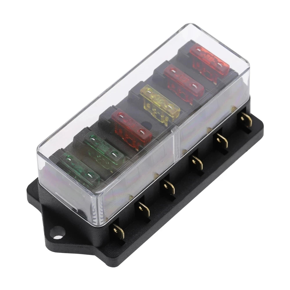 4/6/8/10/12 Way Car Fuse Holder Car Fuse Box Truck Auto Blade  with 4/6/8/10/12 Fuses for 12V 32V ATO Standard Circuit