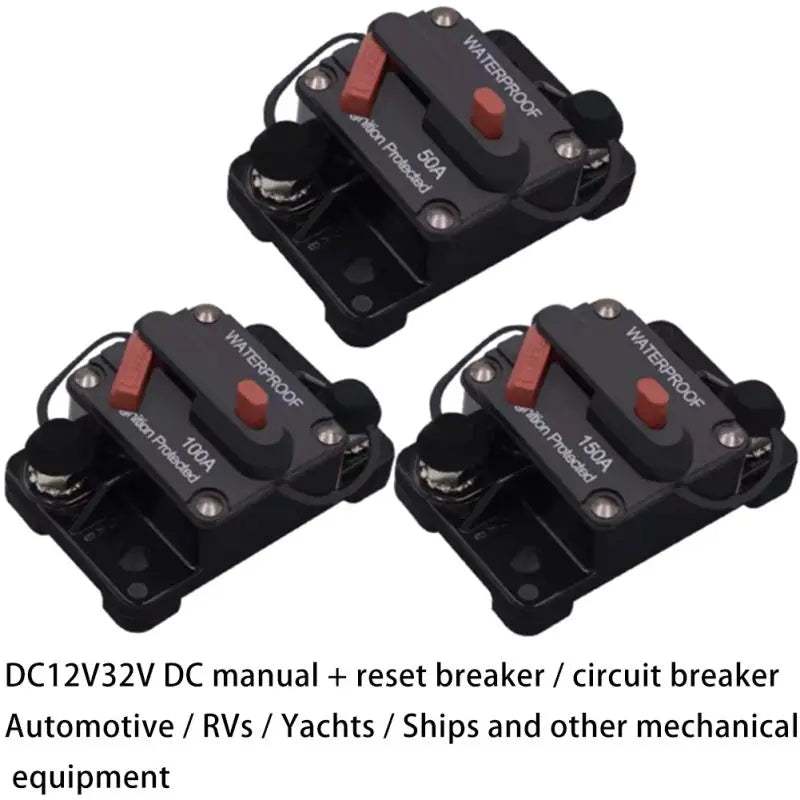 Brand 30A 40A 50A 60A 70A 80A 100A 120A 150A 200A 250A 300A AMP Circuit Breaker Fuse Reset 12-48V DC Car Boat Auto Waterproof