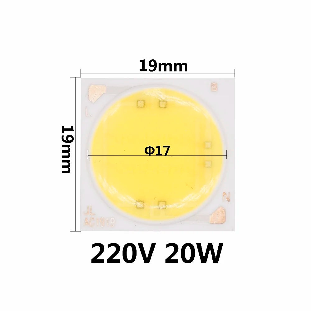 AC220V 10W 15W 20W New Ceramics COB LED Bulbs Chip Lamp Smart IC Good Quality Chip For Outdoor FloodLight DIY Warm White