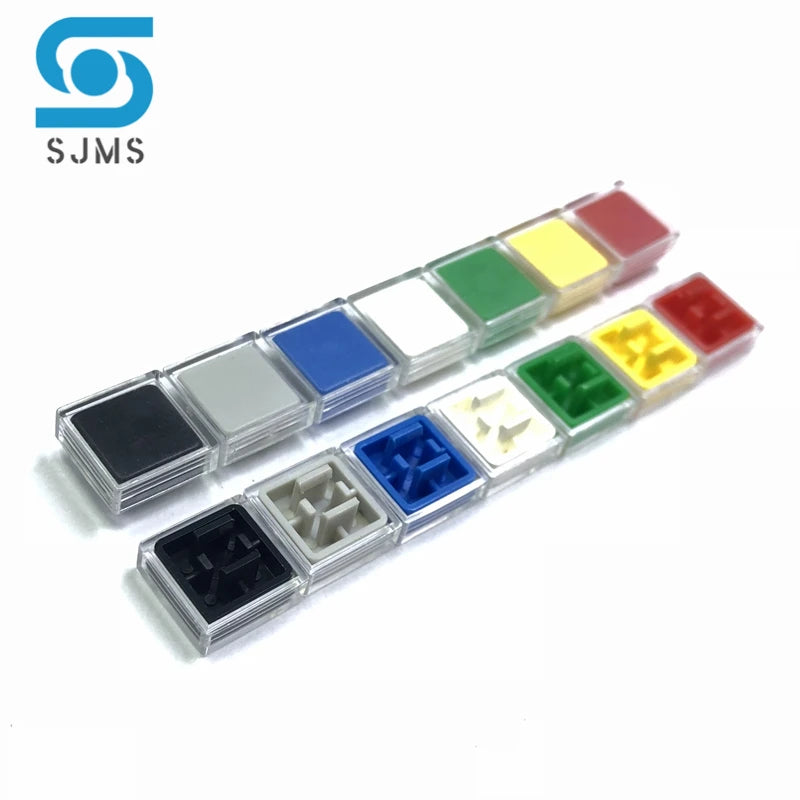10pcs B3F Tactile Push Button Switch +A14 Color Hat 10pcs + Transparent Cap 10pcs Momentary Tact Touch Micro Switch 12*12*7.3mm