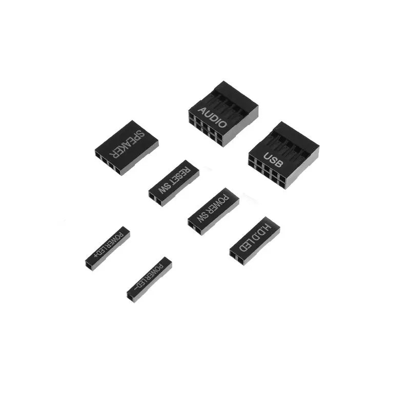 20pcs Printed DuPont Shell Connector for Computer Mainframe Audio, HDD LED, USB, +P, -P, Reset, Power SW, Speaker Connectors