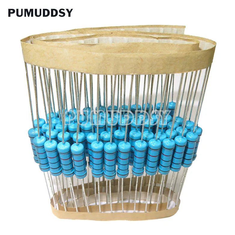 20PCS 2W Metal Film Resistor 1% 1R ~ 1M 2.2R 4.7R 10R 22R 47R 100R 220R 470R 1K 10K 100K 2.2 4.7 10 22 47 100 220 470 Ohm