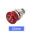 Metal Emergency Stop Switch 16MM 19MM 22MM E-stop Button Rotary Push-pull Emergency Stop Button with LED light 220V 24V 12V