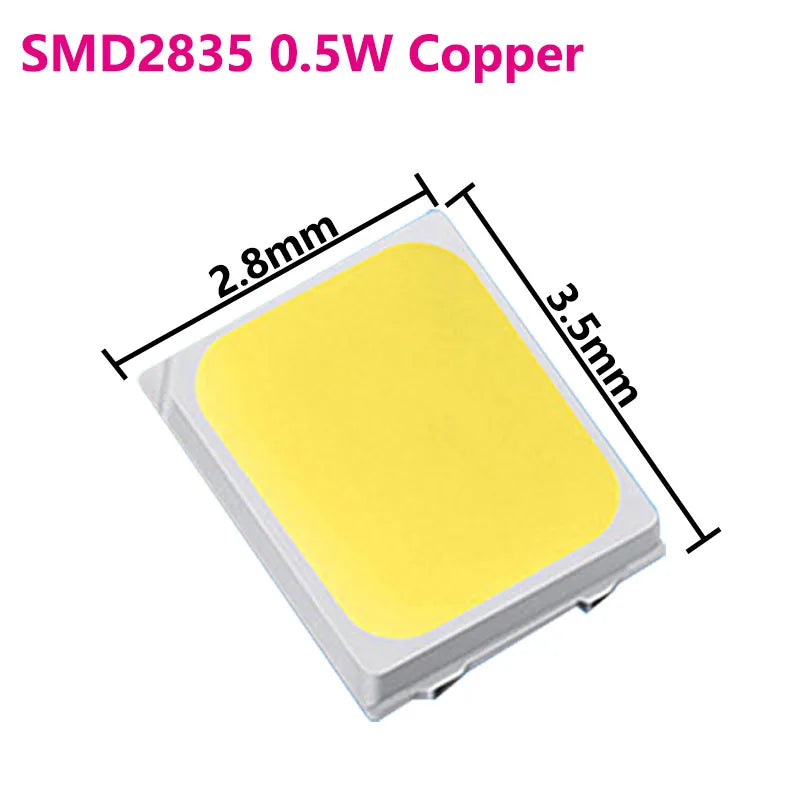 100pcs 3V LED SMD 5730 or 2835 Copper LED COB Chip Lamp Beads 0.5W Lighting Interior Replacement Parts for LED Round Board Bulb