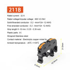 Quick Wire Connector 211 Din Rail Type Press Terminal Instead Of UK2.5B Compact Splicing Conductor Cable Terminal Block SPL