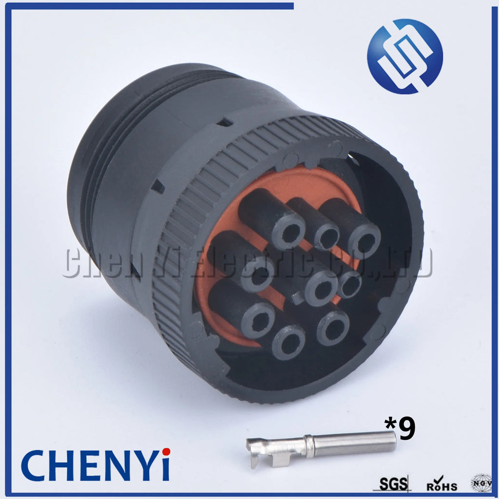 9 pin waterproof auto connector Diagnosctic Tool  circular Connector HD16-9-1939P HD16-9-1939S for Track J1939 For Deutsch