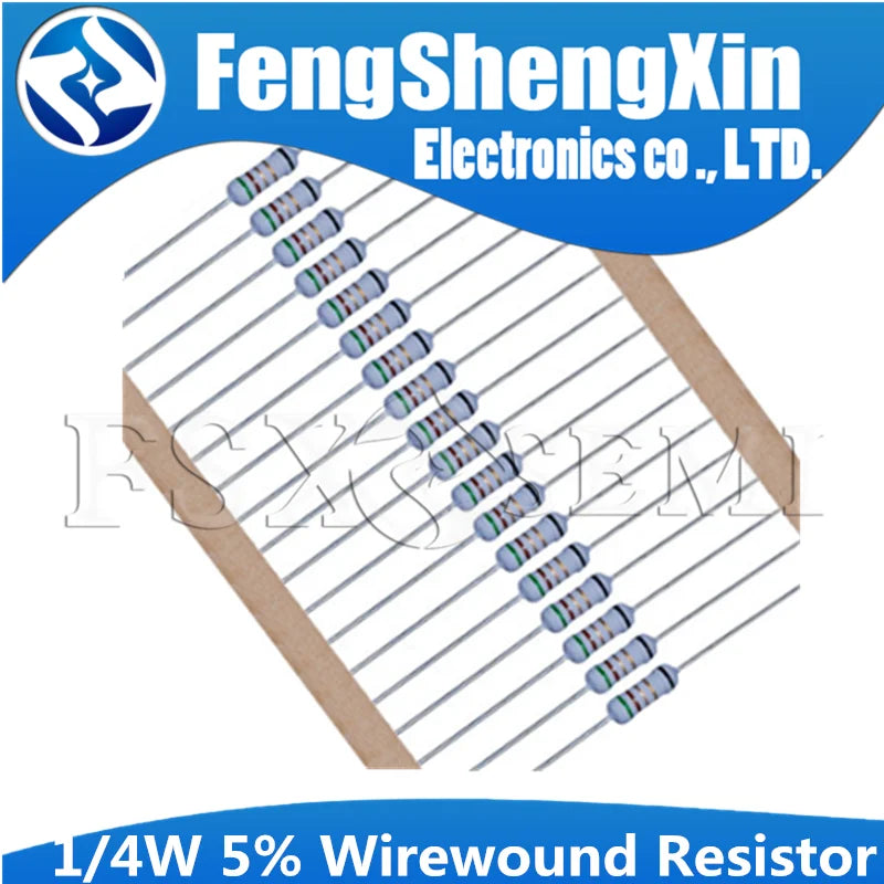 100pcs 1/4W 5% Wirewound Resistor Fuse 0.1R 0.22R 0.5R 1R 2.2R 3.3R 3.9R 4.7R 5.1R 10R 20R 22R 30R 33R 47R 51R 68R 100R
