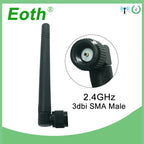 Eoth Wholesale Pure Copper 2.4GHz Antenna WIFI 3dBi SMA Male 2.4 GHz Antenna Wi-Fi Antenne Black for Wireless Wi-Fi Router