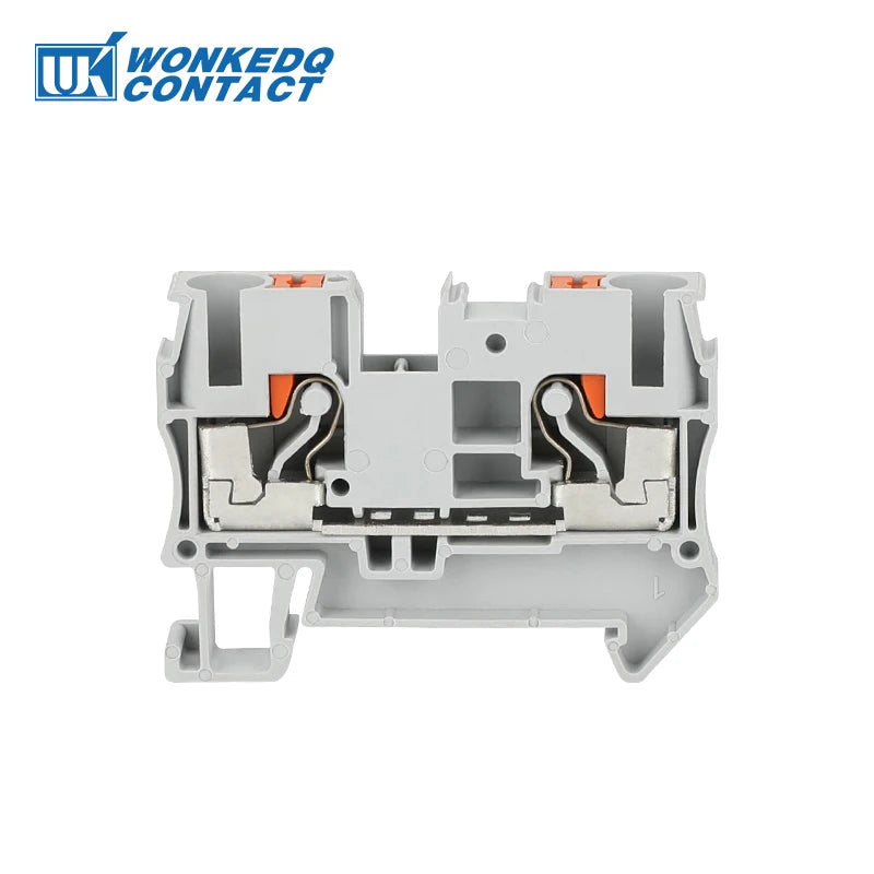 PT10-PE Push-in Ground Feed Through Din Rail Terminal Block 10mm² Protective Earth Plug Wire Electrical Connector PT 10-PE
