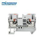 PT10-PE Push-in Ground Feed Through Din Rail Terminal Block 10mm² Protective Earth Plug Wire Electrical Connector PT 10-PE