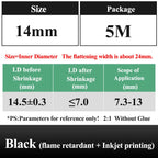 10 METER/LOT BLACK 1/2/3/4/5/6/8/10/10/12/14/16/18/20mm Heat Shrink Tubing Flame Retardant Tube Kit Insulation Tubing Wire Cable