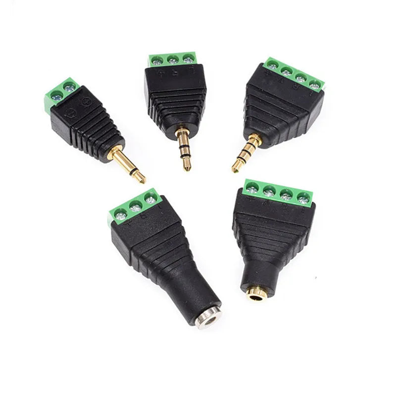 Earphone Audio Jack 3.5mm Connector Stereo Adapter 3.5mm RCA Audio Mono Channel Plug to Screw Terminal Audio Mono Channel Plug