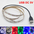 5M USB LED Strip Light 5V 3528 1 Meter 5 Meter Warm Cool White Pink Green Blue Red SMD Ribbon Ceiling Cabinet Light Waterproof