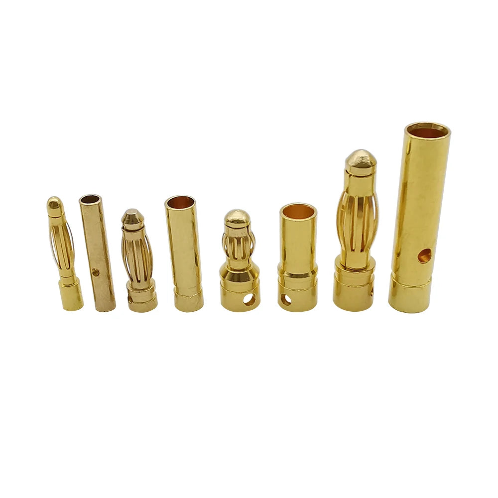 2mm 3mm 3.5mm 4mm Bullet Banana Plug Gold-Plated Banana Male Female Connector Battery Plugs Kits for RC Battery Parts DIY