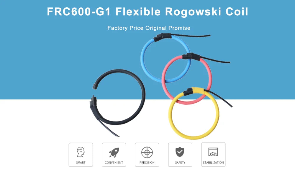 Flexible Rogowski Coil Sensor FRC600-G1 with Amplifier input 5KA output 333mv/1V/3V Clamp on CT for Amp Metering