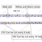 5M 5050 SMD LED Strip RGB RGBW (RGB + White) RGBWW (RGB+Warm White) RGBCCT Flexible LED String Light 5M/ 300 LEDs 12V 24V Home