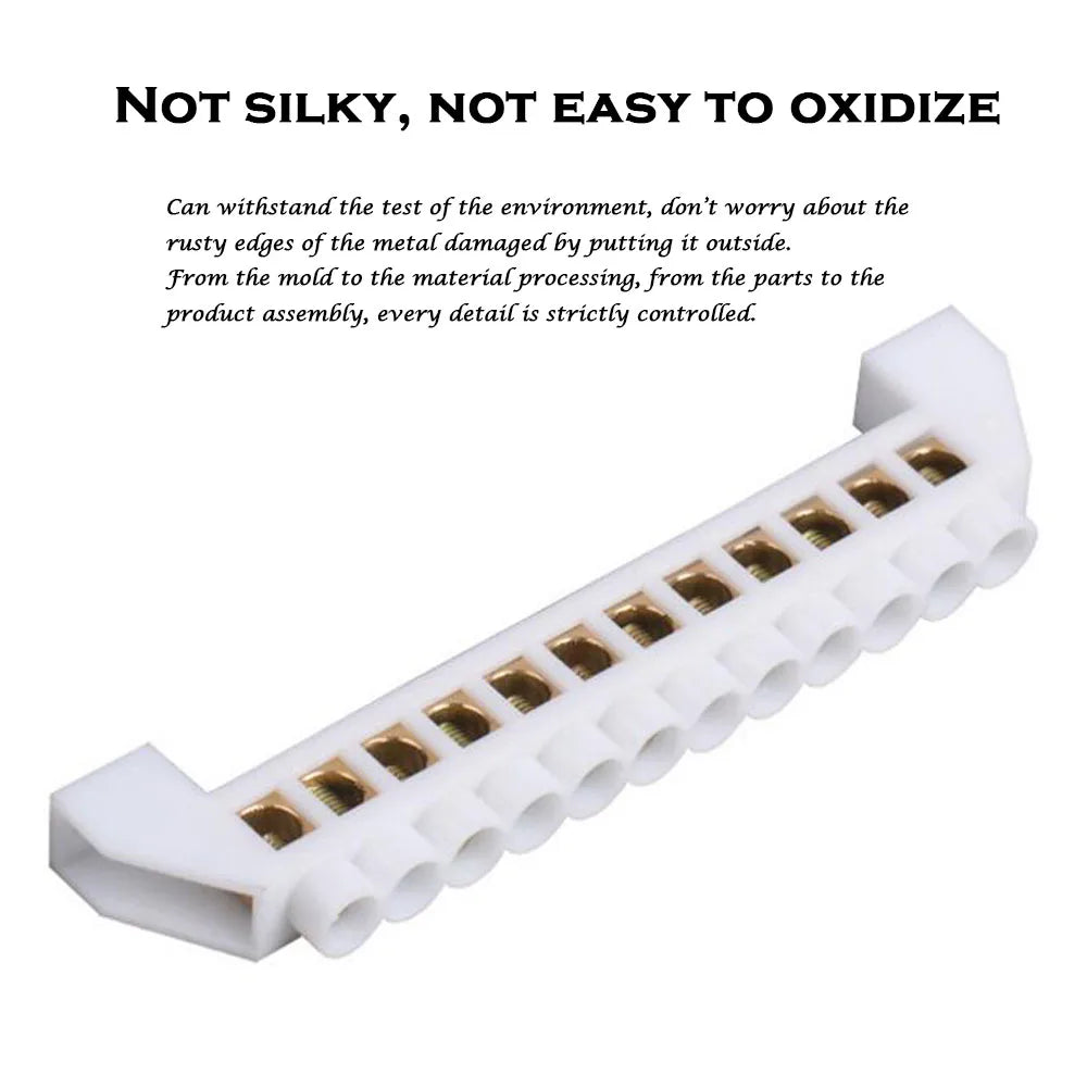 20PCS 5/7/10/12 Hole Bridge Type Zero Line Row Ground Row Ground Copper Bar Distribution Box Connected To Zero Terminal Row