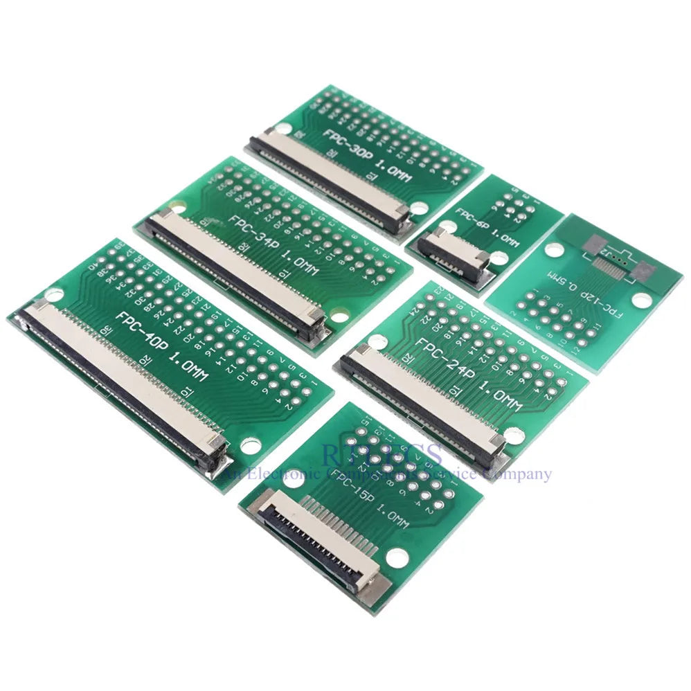 20 pcs FPC FFC 15 PIN 1.0 mm Pitch Connector SMT Adapter to 2.54 mm Space 1.00 inch Pitch through Hole DIP PCB Adapter Solder
