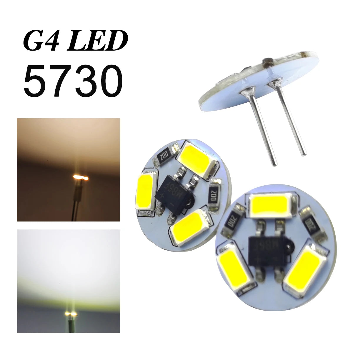 5pack LED G4 Round Range Hood Bulb 12v SMD5730 3Leds Boat Light Bulb Lamp Replace Halogen Lighting Lights Spotlight