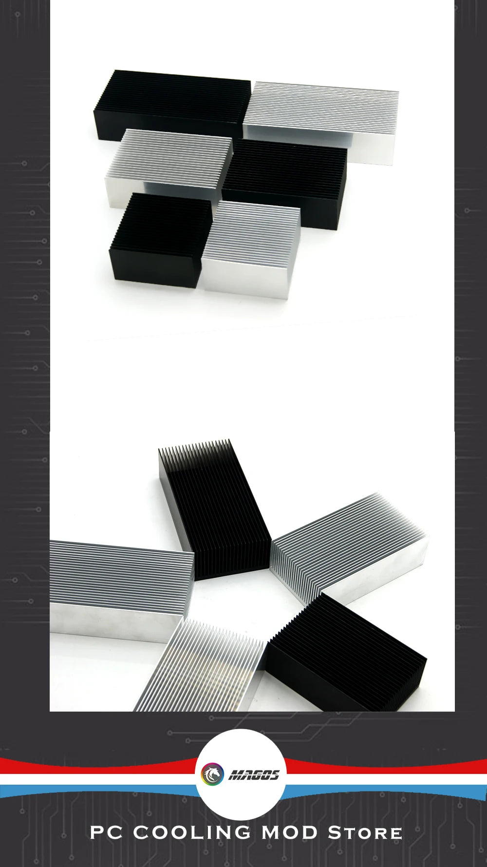 Electronic Radiator Aluminum Dense Teeth Heatsink Extruded Heat Sink Computer Water Cooling System 100/120/150/200/300x69x36MM