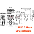 5Pair KF2EDG 15EDG 2-12Pin PCB Screw Terminal Block 3.5/3.81/ 3.96/5.08mm Right Angle/Straight Needle Plug Socket Wire Connector