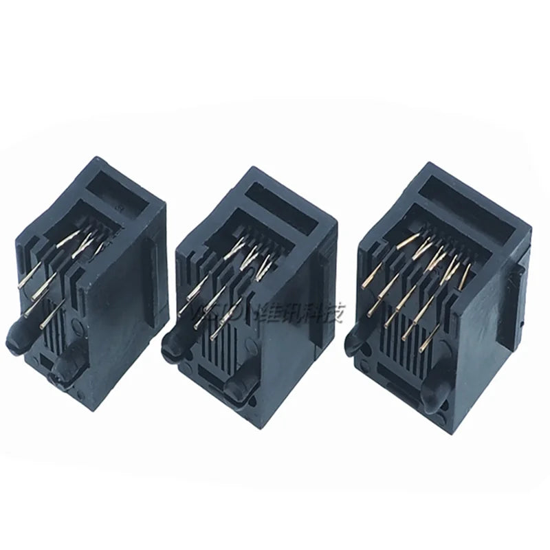 5/10Pcs RJ11 Socket 52-4P4C 6P6C 8P8C Phone Jack Female Crystal Head Socke 180 degrees Vertical 6P6C Telephone Connector