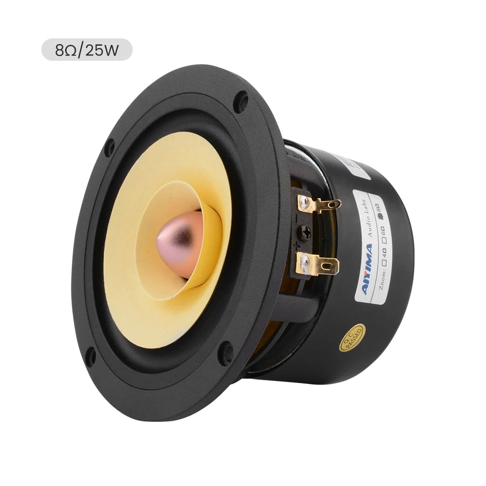 AIYIMA 1Pcs 4 Inch Full Range Speaker Unit 4 8 Ohm 25W Speaker Tweeter Woofer Aluminum Bullet Audio Home Theater Loudspeaker
