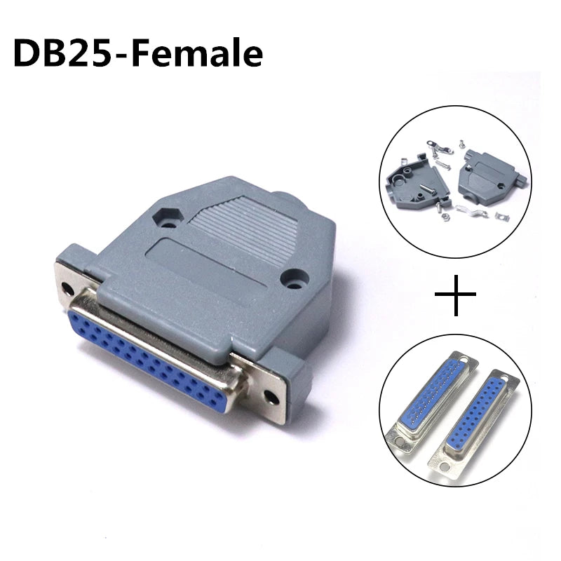2/5sets DB-9 RS232 Serial Port Connector DB Connector 9/15/25/37 Pin Copper RS232 COM Adapter With Plastic Case Metal shell