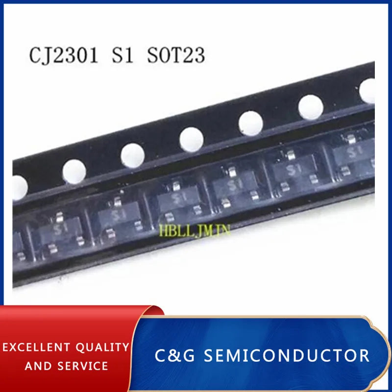 20PCS/100PCS CJ2301 2301 MARKING S1 SOT23-3 P-channel 20V 2.3A MOSFET
