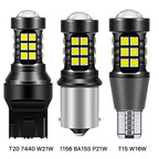 2X P21W led 1156 T20 W21/5W 7443 P21/5W 1800LM W21W Car Bulb 7440 BA15S BAY15D PY21W Auto DRL Light White 1157 LED Brake Light