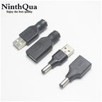 1pcs Commonly Used USB Set 5.5*2.1/5.5x2.1mm Female Jack to USB 2.0 Male Plug DC Power Male to Female Connector Adapter