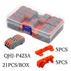 Mini Wire Electrical Connector Boxed 222 LED Strip Lighting Quick Connectors Universal Compact Conductor Push-in Terminal Blocks
