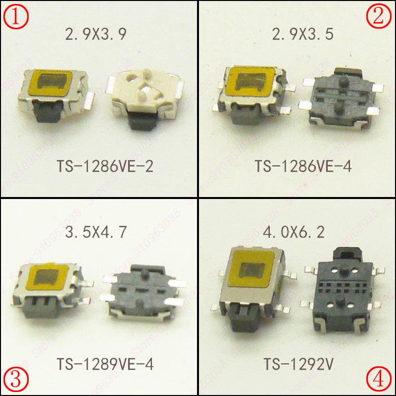 20Pieces 12V Side Push Button Tact SW Momentary Tact Switch 4Pin SMD 3X4mm/3.5x4.7mm/4x6mm for Phone/MP4/Keys