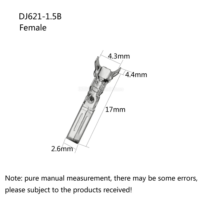 100Pcs/50Pcs 1.5mm DJ611-1.5B DJ621-1.5B Automotive Crimp Terminal Male Female Spadonnector Brass Auto Splice Wire Terminals