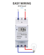 New Type Din Rail 2 Wire Weekly 7 Days Programmable Digital TIME SWITCH Relay Timer Control AC 220V 230V 12V 24V 48V 16A 30A
