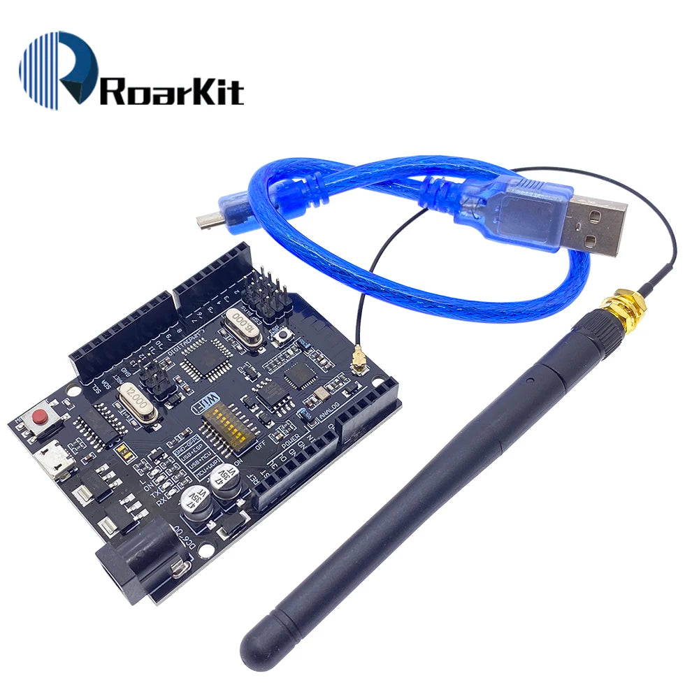 UNO R3 + WiFi ATmega328P+ESP8266 (32Mb Memory) USB-TTL CH340G For Arduino Uno NodeMCU WeMos ESP8266 One New Arrival