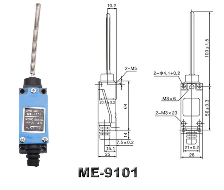 5PCS ME 8104 8108 8111 8122 9101 CNC Micro Limit Switch 5A/220V Rotary Roller Lever Sealed Switch Momentary Industrial Machine