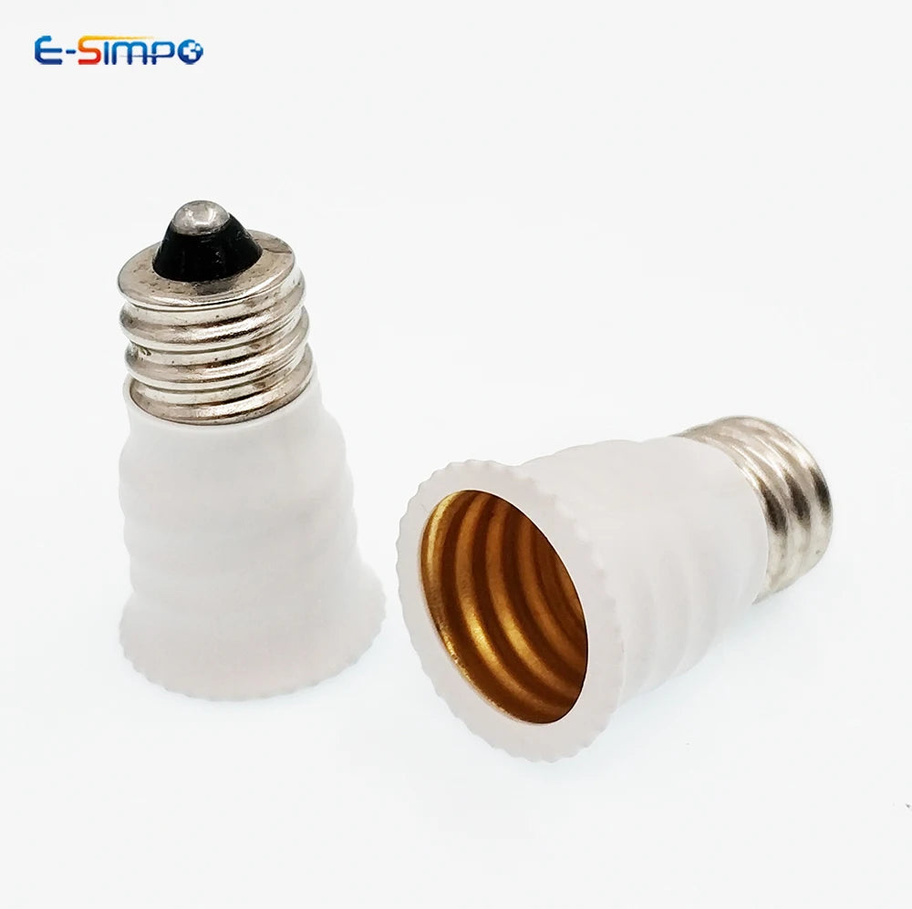 6pcs E12 To E14 LED Chandelier Lamp Socket Converter, US to EU Candle Candelabra LED CFL Bulb Base Holder Adapter
